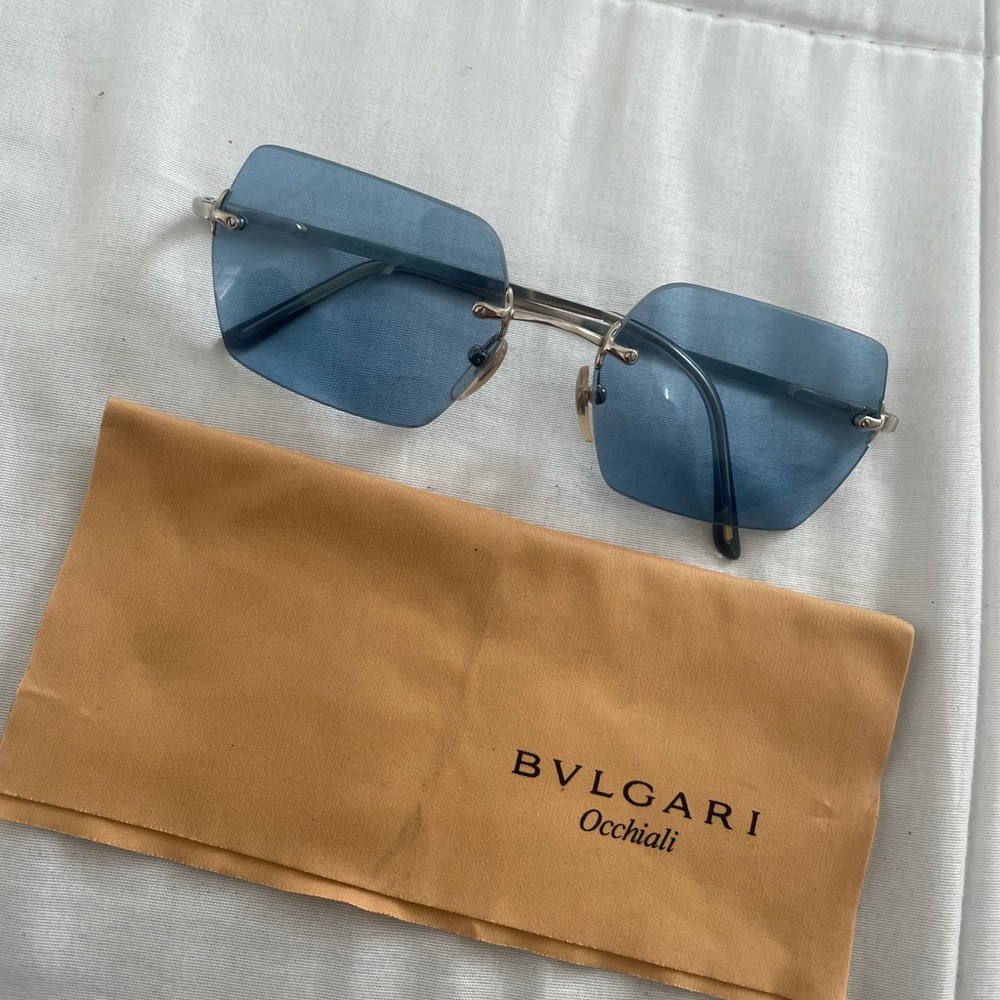 VINTAGE bulgari occhiali blue sunglasses